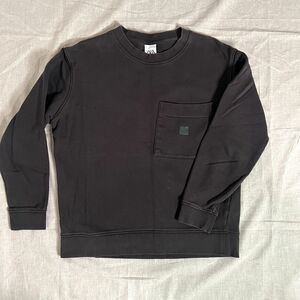 ZARA Men’s Pocket Sweatshirt Black Medium Pullover Minimalist Crewneck